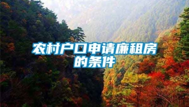 农村户口申请廉租房的条件