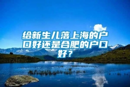 给新生儿落上海的户口好还是合肥的户口好？