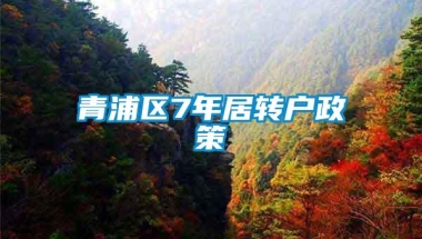 青浦区7年居转户政策