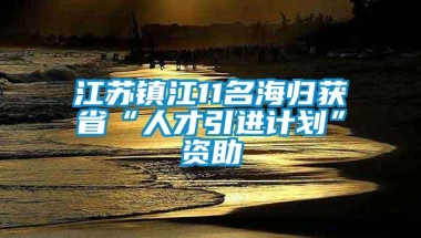 江苏镇江11名海归获省“人才引进计划”资助