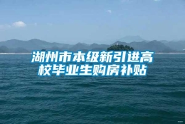 湖州市本级新引进高校毕业生购房补贴