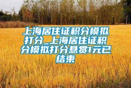 上海居住证积分模拟打分_上海居住证积分模拟打分悬赏1元已结束