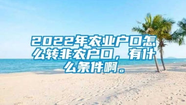 2022年农业户口怎么转非农户口，有什么条件啊。