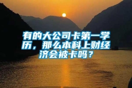 有的大公司卡第一学历，那么本科上财经济会被卡吗？