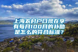 上海农村户口现在享有每月100月的补助是怎么的符合标准？