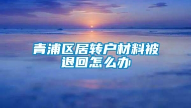 青浦区居转户材料被退回怎么办