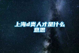 上海d类人才是什么意思