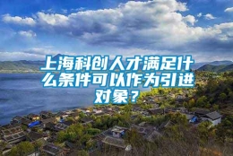 上海科创人才满足什么条件可以作为引进对象？