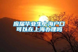 应届毕业生上海户口可以在上海办理吗