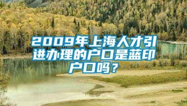 2009年上海人才引进办理的户口是蓝印户口吗？