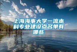 上海海事大学一流本科专业建设点名单有哪些