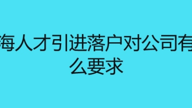 上海人才引进落户对公司有什么要求