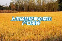 上海居住证申办常住户口条件