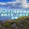 2023上海都有哪些本科大学 上海大学名单