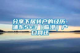 分享下居转户的经历-浦东5+3（临港）户口网迁