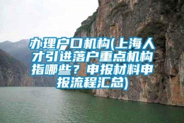 办理户口机构(上海人才引进落户重点机构指哪些？申报材料申报流程汇总)