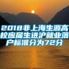 2018非上海生源高校应届生进沪就业落户标准分为72分