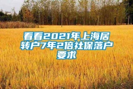 看看2021年上海居转户7年2倍社保落户要求