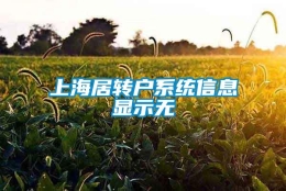 上海居转户系统信息显示无