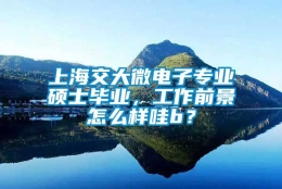 上海交大微电子专业硕士毕业，工作前景怎么样哇b？