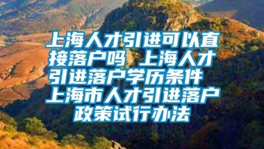 上海人才引进可以直接落户吗 上海人才引进落户学历条件 上海市人才引进落户政策试行办法