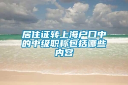 居住证转上海户口中的中级职称包括哪些内容