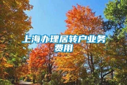 上海办理居转户业务费用