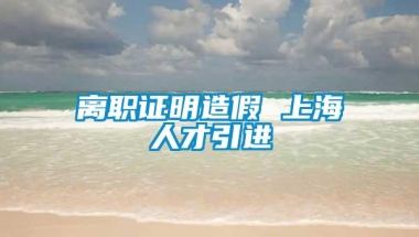 离职证明造假 上海人才引进