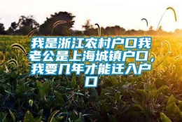 我是浙江农村户口我老公是上海城镇户口，我要几年才能迁入户口