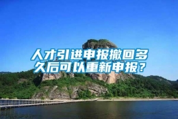 人才引进申报撤回多久后可以重新申报？