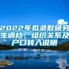 2022年拟录取研究生调档、组织关系及户口转入说明