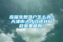 应届生想落户怎么办？天津市人才引进补贴政策里都有！