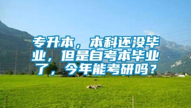 专升本，本科还没毕业，但是自考本毕业了，今年能考研吗？