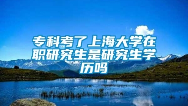 专科考了上海大学在职研究生是研究生学历吗