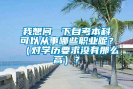 我想问一下自考本科可以从事哪些职业呢？（对学历要求没有那么高）？