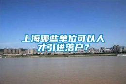 上海哪些单位可以人才引进落户？