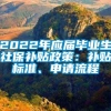 2022年应届毕业生社保补贴政策：补贴标准、申请流程