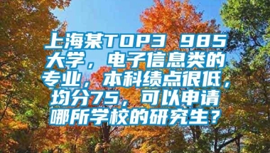 上海某TOP3 985大学，电子信息类的专业，本科绩点很低，均分75，可以申请哪所学校的研究生？