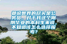 都说世界的尽头是公务员，对于我这个刚刚毕业的本科生来说，不知道该怎么选择报考？