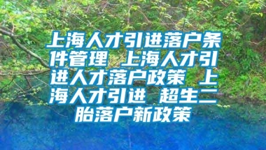 上海人才引进落户条件管理 上海人才引进人才落户政策 上海人才引进 超生二胎落户新政策