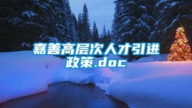 嘉善高层次人才引进政策.doc