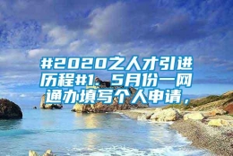 #2020之人才引进历程#1. 5月份一网通办填写个人申请，