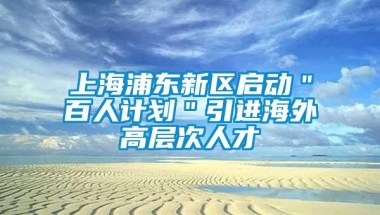 上海浦东新区启动＂百人计划＂引进海外高层次人才