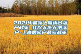 2021年最新上海积分落户政策 社保太低无法落户-上海居转户最新政策