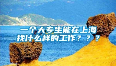 一个大专生能在上海找什么样的工作？？？