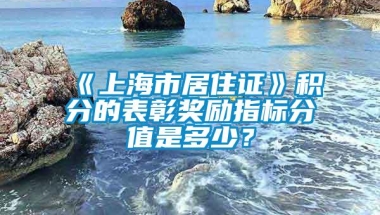 《上海市居住证》积分的表彰奖励指标分值是多少？