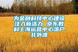 为金融科技中心建设注入新活力 京东数科上海运营中心落户北外滩