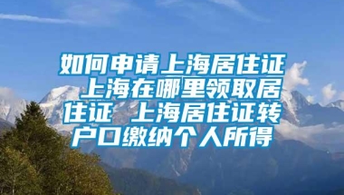 如何申请上海居住证 上海在哪里领取居住证 上海居住证转户口缴纳个人所得