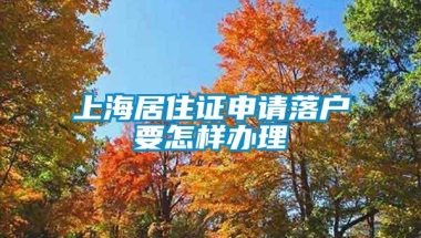 上海居住证申请落户要怎样办理