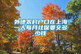 外地农村户口在上海一人每月社保要交多少钱